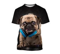 CHSLO Mens 3D Print t-shirts Summer Lion Dog Animal Unisex 3D Digital Printed T-Shirt Round Neck Men'S Short-Sleeved Loose Fitness Stretch Breathable Sports Top Oversize