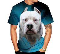 CHSLO Mens 3D Print t-shirts Summer Lion Dog Animal Unisex 3D Digital Printed T-Shirt Round Neck Men'S Short-Sleeved Loose Fitness Stretch Breathable Sports Top Oversize
