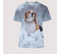 CHSLO Mens 3D Print t-shirts Summer Lion Dog Animal Unisex 3D Digital Printed T-Shirt Round Neck Men'S Short-Sleeved Loose Fitness Stretch Breathable Sports Top Oversize