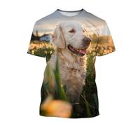 CHSLO Mens 3D Print t-shirts Summer Lion Dog Animal Unisex 3D Digital Printed T-Shirt Round Neck Men'S Short-Sleeved Loose Fitness Stretch Breathable Sports Top Oversize