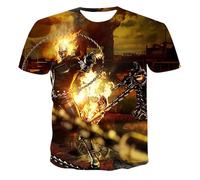 CHSLO Mens 3D Print t-shirts Summer Motorcycle Racing Unisex 3D Digital Printed T-Shirt Round Neck Men'S Short-Sleeved Loose Fitness Stretch Breathable Sports Top Oversize