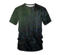 CHSLO Mens 3D Print t-shirts Summer Natural Scenery Unisex 3D Digital Printed T-Shirt Round Neck Men'S Loose Half-Sleeved Bottoming Shirt Short-Sleeved Top Quick-Drying Oversize