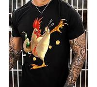 CHSLO Mens 3D Print t-shirts Summer Peculiar Sheep Horse Lion Animal Unisex 3D Digital Printed T-Shirt Round Neck Men'S Short-Sleeved Loose Fitness Stretch Breathable Sports Top Oversize