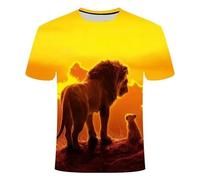 CHSLO Mens 3D Print t-shirts Summer Peculiar Sheep Horse Lion Animal Unisex 3D Digital Printed T-Shirt Round Neck Men'S Short-Sleeved Loose Fitness Stretch Breathable Sports Top Oversize