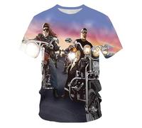CHSLO Mens 3D Print t-shirts Summer Photography Wind Shadow Mountain Sunset Unisex 3D Printed T-Shirt Round Neck Men'S Short Sleeve Loose Elastic Half Sleeve Oversize Top