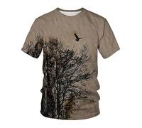 CHSLO Mens 3D Print t-shirts Summer Plant Flowers And Birds Unisex 3D Digital Printed T-Shirt Round Neck Men'S Short Sleeve Stretch Men'S Half Sleeve Bottoming Shirt Pullover Sweatshirt