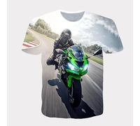 CHSLO Mens 3D Print t-shirts Summer Racing Car Unisex 3D Digital Printed T-Shirt Round Neck Men'S Short-Sleeved Loose Fitness Stretch Breathable Sports Top Oversize