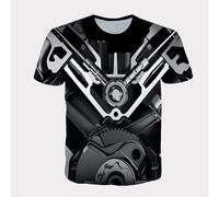 CHSLO Mens 3D Print t-shirts Summer Racing Car Unisex 3D Digital Printed T-Shirt Round Neck Men'S Short-Sleeved Loose Fitness Stretch Breathable Sports Top Oversize