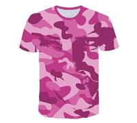 CHSLO Mens 3D Print t-shirts Summer Camouflage Unisex 3D Printed T-Shirt Round Neck Men'S Short-Sleeved Loose Elastic Casual Pullover T-Shirt Sports Top Oversize