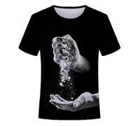 CHSLO Mens 3D Print t-shirts Summer Skull Fox Unisex 3D Digital Print T-Shirt Round Neck Men'S Short Sleeve Loose Fitness Stretch Breathable Half-Sleeve Sports Top Oversize