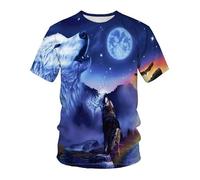 CHSLO Mens 3D Print t-shirts Summer Tiger Lion Animal Unisex 3D Digital Printed T-Shirt Round Neck Men'S Short-Sleeved Loose Breathable Stretch Half-Sleeved Sports Top Oversize