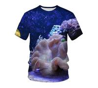 CHSLO Mens 3D Print t-shirts Summer Underwater World Deep Sea Fish Unisex 3D Digital Printed T-Shirt Quick-Drying Round Neck Men'S Short-Sleeved Loose Stretch Half-Sleeve Bottoming Shirt