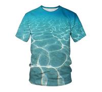 CHSLO Mens 3D Print t-shirts Summer Underwater World Deep Sea Fish Unisex 3D Digital Printed T-Shirt Quick-Drying Round Neck Men'S Short-Sleeved Loose Stretch Half-Sleeve Bottoming Shirt