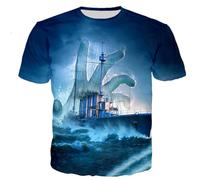 CHSLO Mens 3D Print t-shirts Summer Warship Sea Unisex 3D Digital Printed T-Shirt Round Neck Men'S Short-Sleeved Loose Fitness Stretch Breathable Sports Top Oversize