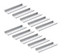 Chsoejuf 10 Pack Silver Aluminum Din Rail Mount 100mm X 35mm X 7.5mm Rails | Top Hat Slotted Din Rail with Screws for Manufacturing Units and Control Panels in Telecommunications & Automation Industries