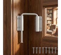 Chsoejuf Patio Sliding Door Loop Lock 6cm 90/180 Degree Glass Door Bolt | Carbon Steel U-Shaped Latch Hook Locks Security to Enhance Home Safety for Screen, RV, Barn Sliding Door Lock Latch(Silver)