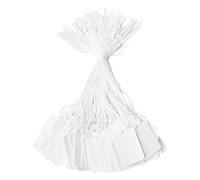 Chstarina 200pcs Jewelry Price Tags, White Price Tags with String, Small Price Labels, Paper Marking Strung Tags Blank Price Tags for Display Jewelry Clothing Flea Market - 23x13mm