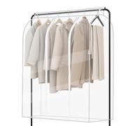 Chstarina 3ft Transparent Clothes Rail With Strong Zipped Cover - Clear Protective Zip Over Cover for Garment Hanging Coat Racks