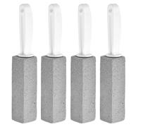 Chstarina 4 Pack Pumice Cleaning Stone with Handle, Pumice Stone Sticks for Toilet Bowl Hard Water Ring Stains Remover, Pumice Stone Cleaner Brush for Kitchen/Bath/Sink/Pool/Household Cleaning