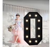 CHSUFBTY Large Neon Black Numbers and Letters Led Lights, Mosaic Letters, Suitable for Engagement, Wedding, and Birthday Party Background Decorations(O,120cm/47in)