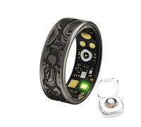 CHSUFBTY Portable Charging Case Included - Ultra-Light Titanium Smart Ring, 20mAh Battery, 2-Hour Fast Charge, IP68 Waterproof for Swimming, Remote Camera Control(12#)