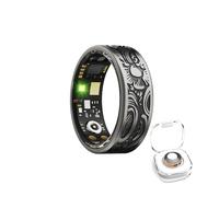 CHSUFBTY Smart Ring with Magnetic Charging Compartment - 10-15 Days Standby, IP68 Waterproof, Sleep Cycle Analysis, Fitness Tracker with GPS, Set for Him/Her(13#)