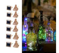 CHSUFBTY Solar Wine Bottle Lights 12 Pack 20LED Outdoor Waterproof Multicolor Fairy Light String, Suitable for Most Wine Bottle Mouths, for Garden, Terrace, Party Decoration(Coloured,12pcs)