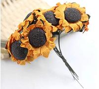 CHSYOO 150 Pieces Yellow Artificial Sunflower Paper Flowers for Decoration of Party, Wedding, Gift Boxes, Greeting or Invitation Card
