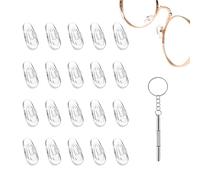 Chtaoxin 10 Pairs Nose Pads Glasses, Soft Push on Nose Pads Stop Slipping down Silicone Nose Pads for Glasses, For Fits Regular, Comes with Screwdriver to Convenient for You to Replace at Any Time.