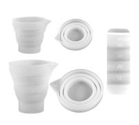 Chtaoxin 4 PCS Foldable Liquid Dosing Measuring Cup,Odorless Collapsible Cup, Laundry Dosing Ball, Liquid Measurement Tool, Ice Cube Mold