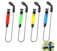 Chtaoxin 4PCS Bite Alarm Bobbins for Night Fishing, 33cm Light Carp Bobbins Swingers, Chain Bite Indicators for Carp Fishing, Carp Accessories Outdoor Rod Illuminated Red Yellow Blue Green