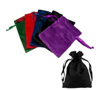 Chtaoxin 5 PCS Suede Velvet Bag, Gift Packaging, Small Drawstring Design Gift Bags, Dice Bag, Storage of Jewelry