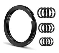 Chtaoxin 50 PCS Stainless Steel Key Rings, Black Flat Split Rings in 3 Sizes, Orbitkey Design for Car Keys, Craft Organization and DIY Projects