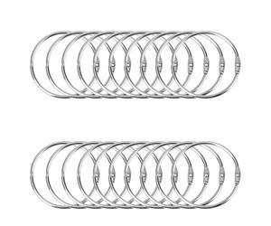 Chtaoxin Binder Rings, 20 Pcs Metal Book Ring, Index Card Rings Binder Clips for Flash Cards, Treasury Tags, Cue Cards, Holding Keys - 1.2 inch / 30 mm