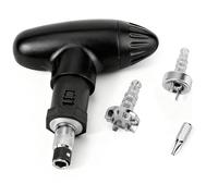 Chtaoxin Golf Shoe Spike Wrench with Ratchet Action, Durable Iron and Plastic Handle, 3-Adapter Set for Easy Cleat Replacement and Adjustment Tool