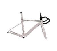 CHTKAGV Classic Black Carbon Road Bike Frameset with Fork Seatpost Clamp Handlebar 32C Disc Brake(Cloud End,58)