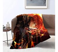 CHTLIFQ Digitally Printed Blanket Genshin Impact Diluc Plush Flannel Fleece Bed Blanket Sofa Bed Throws Fall Winter Blankets Kid's Bedding 47.3x59 inches Flannel （120x150cm）