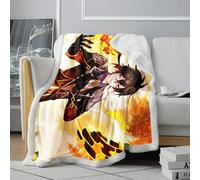 CHTLIFQ Genshin Impact Zhongli Printed sherpa Fleece Bed Throws Sofa Bed Throws All Seasons Children Adults Bedroom Decor 31.5x47.3 inches sherpa (80x120cm)