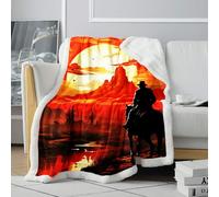 CHTLIFQ sherpa Throw Blanket Red Dead Memories 3D Design Bed Blanket Bed Warm and Soft Rug All Season Throw Blankets Crib or Cou 47.3x59 inches sherpa （120x150cm）
