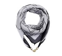 CHTME Chiffon Scarf 1 Piece Silk Scarf Scarf with Magnetic Closure Soft Neckerchief Breathable Scarf Lightweight Knitted Scarf Striped Scarf Square Scarf Small Scarf for Women and Girls