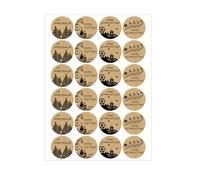 CHTME Stickers 40 Sheets Kraft Paper Stickers Labels Self-Adhesive Stickers Round Christmas Stickers Jam Jar Stickers Gift Stickers for Decoration Gift Wrapping