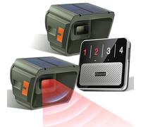 Chtoocy Upgraded Driveway Alarm, Radar + Infrared Dual Detection, 1/2 Mile Long Range, 3 Sensitivities, Rechargeable, Solar Waterproof Motion Sensor & Detector for Protect Outdoor/Indoor Property