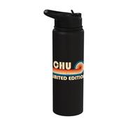 CHU Retro 70s 80s Sunset Stripe Stainless Steel Insulated Water Bottle