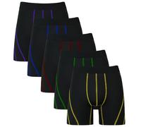 CHUAKIN Mens Boxer Shorts 5 Pack Quick Dry Performance Boxer Brief Athletic Underwear Black