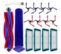 Chuancheng 15 Pcs Replacement Parts for Dyson Spot+ Scrub AI Wet and Dry Robot Vacuum Cleaner, Accessories Kit with 1 Main Brush 1 Roller Mop 4 HEPA Filters 8 Side Brush 1 Cleaning Brush