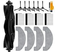 Chuancheng 17 Pack Accessories Kit for Proscenic Q8 / Q8 Max Vacuum Cleaner, Replacement Parts with 4 Filters, 6 Side Brush, 4 Mop Pads, 1 Main Brushes, 2 Cleaning Install Tools