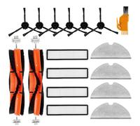 Chuancheng 17 Pack Accessories Replacement Compatible with Dreame D9 D9 Max L10 Pro Vacuum Cleaner, Including 2 Main Brush, 6 Side Brushes, 4 Filters, 4 Wipes, 1 Cleaning Brush (Black)