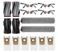 Chuancheng 18 Pack Replacement Parts for eufy Robot Vacuum Omni S2 and Mop Combo, Vacuum Accessories with 2 Set Roller Brush, 6 Dust Bag, 2 Roller Mop, 8 Side Brush
