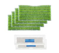 Chuancheng Reusable Mop Pad Refills for Shark VACMOP VM252 VM250 VM205 VM200 VM190 VC205 QM250 Vacuum Cleaner, 4 Green Mopping Cloths 2 Dust Box