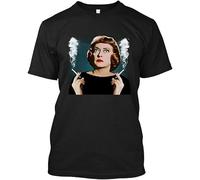 CHUANG MEI SHI ! Bette Davis American Actress Smoking Retro Art Graphic Logo T-Shirt S-4XL Black
